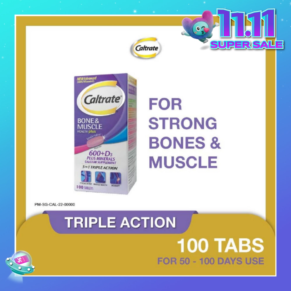 Bone & Muscle Health Plus 600+D3 Plus Minerals Triple Action Supplement Tablets 100s