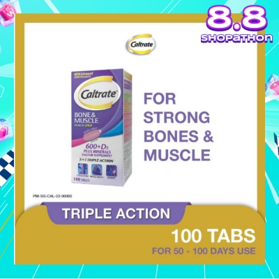 CALTRATE Bone & Muscle Health Plus 600+D3 Plus Minerals Triple Action Supplement Tablets 100s