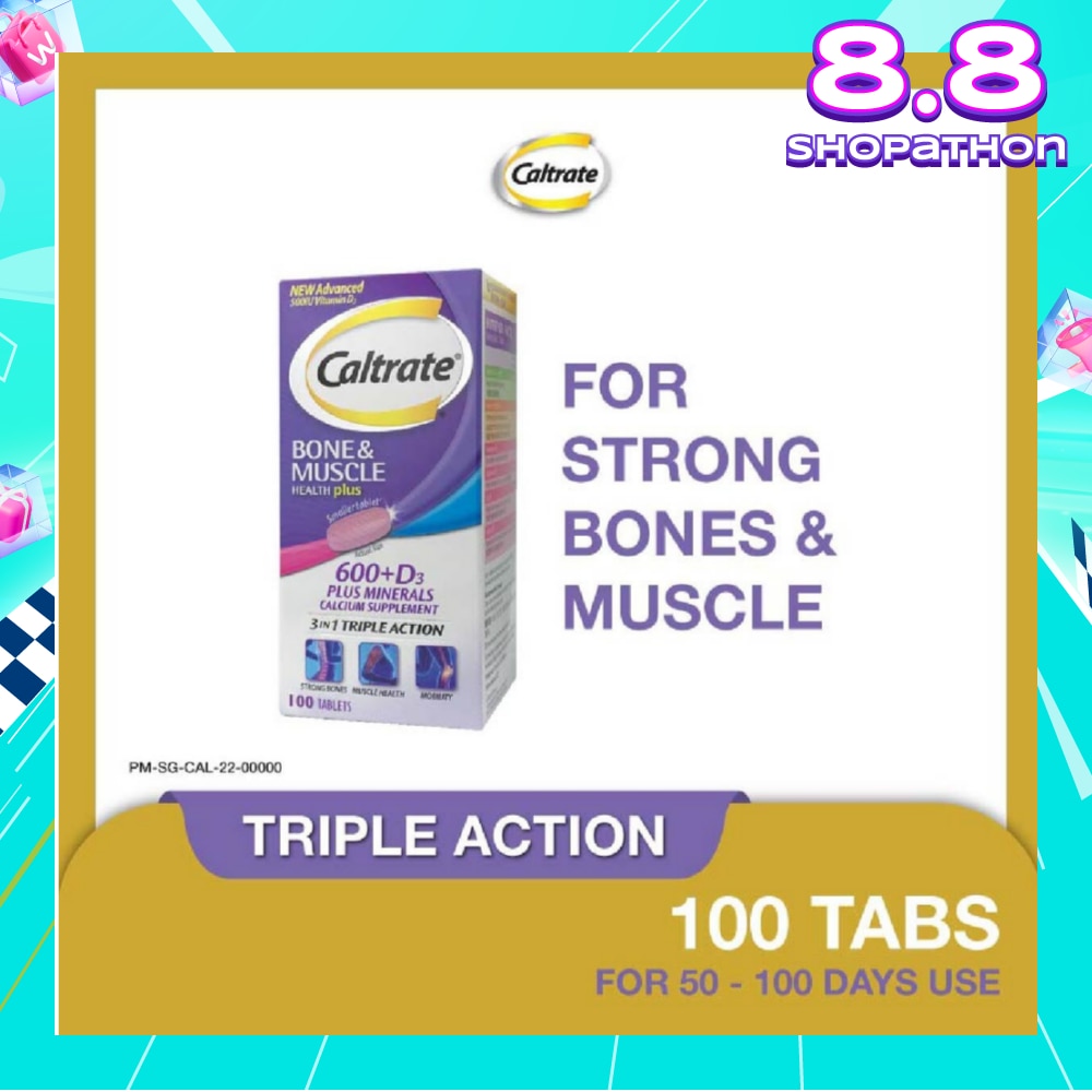 Bone & Muscle Health Plus 600+D3 Plus Minerals Triple Action Supplement Tablets 100s