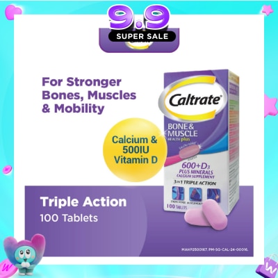CALTRATE - Bone & Muscle Health Plus 600+D3 Plus Minerals Triple Action Supplement Tablets 100s image