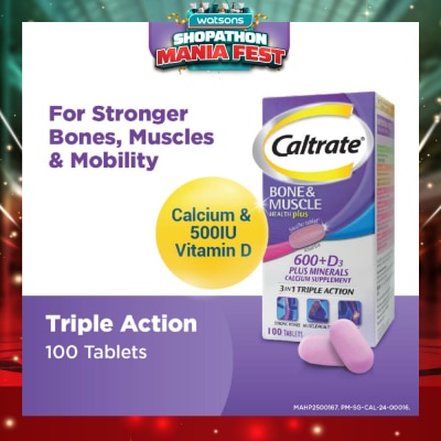 CALTRATE - Bone & Muscle Health Plus 600+D3 Plus Minerals Triple Action Supplement Tablets 100s