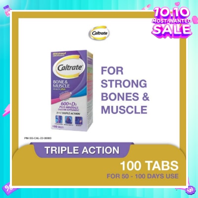CALTRATE Bone & Muscle Health Plus 600+D3 Plus Minerals Triple Action Supplement Tablets 100s