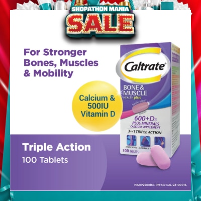 CALTRATE - Bone & Muscle Health Plus 600+D3 Plus Minerals Triple Action Supplement Tablets 100s