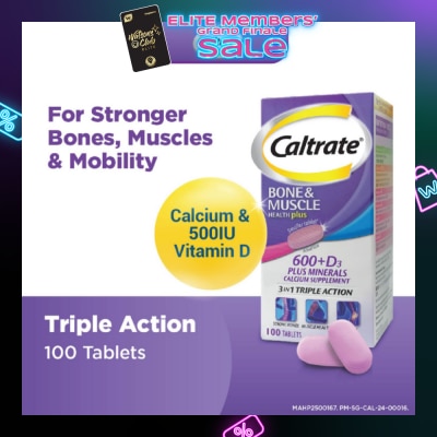 CALTRATE Bone & Muscle Health Plus 600+D3 Plus Minerals Triple Action Supplement Tablets 100s
