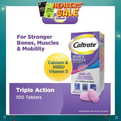 CALTRATE - Bone & Muscle Health Plus 600+D3 Plus Minerals Triple Action Supplement Tablets 100s