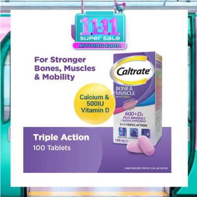 CALTRATE Bone & Muscle Health Plus 600+D3 Plus Minerals Triple Action Supplement Tablets 100s image