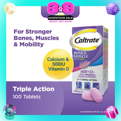 CALTRATE - Bone & Muscle Health Plus 600+D3 Plus Minerals Triple Action Supplement Tablets 100s