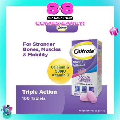 CALTRATE - Bone & Muscle Health Plus 600+D3 Plus Minerals Triple Action Supplement Tablets 100s