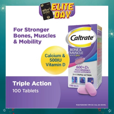 CALTRATE - Bone & Muscle Health Plus 600+D3 Plus Minerals Triple Action Supplement Tablets 100s