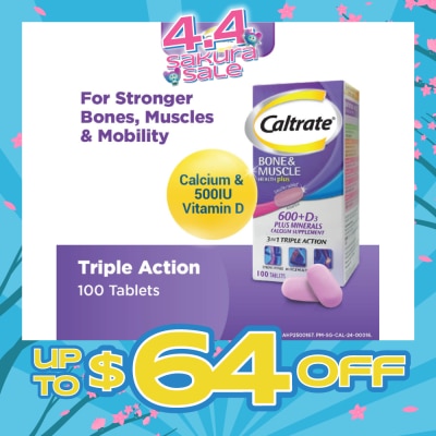 CALTRATE - Bone & Muscle Health Plus 600+D3 Plus Minerals Triple Action Supplement Tablets 100s