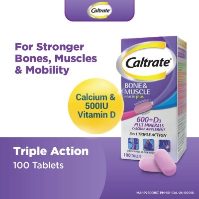 CALTRATE Bone & Muscle Health Plus 600+D3 Plus Minerals Triple Action Supplement Tablets 100s