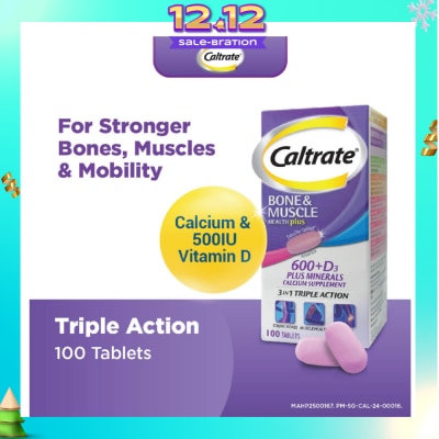 CALTRATE Bone & Muscle Health Plus 600+D3 Plus Minerals Triple Action Supplement Tablets 100s