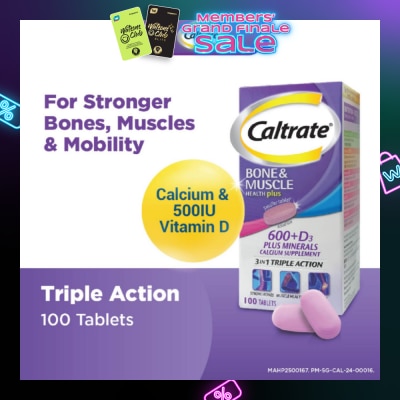 CALTRATE Bone & Muscle Health Plus 600+D3 Plus Minerals Triple Action Supplement Tablets 100s