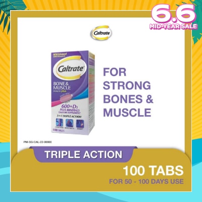 CALTRATE Caltrate Bone & Muscle Health Plus 600+D3 Plus Minerals Triple Action Supplement Tablets 100s