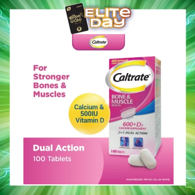CALTRATE - Bone & Muscle Health (600+ D3 Calcium supplement with 500IU Vitamin D3) 100s