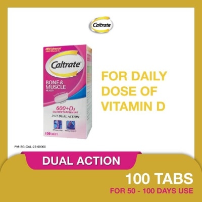 CALTRATE Caltrate Bone & Muscle Health (600+ D3 Calcium supplement with 500IU Vitamin D3) 100s