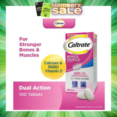 CALTRATE - Bone & Muscle Health (600+ D3 Calcium supplement with 500IU Vitamin D3) 100s