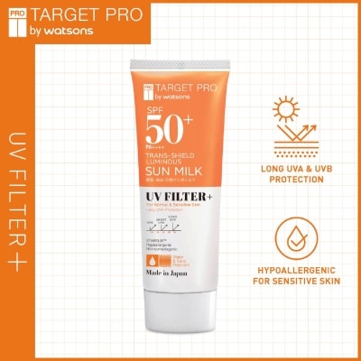 TARGET PRO BY WATSONS SPF50+ PA++++ Trans-shield Luminous Sun Milk UV Filter+ Sunscreen 60ml