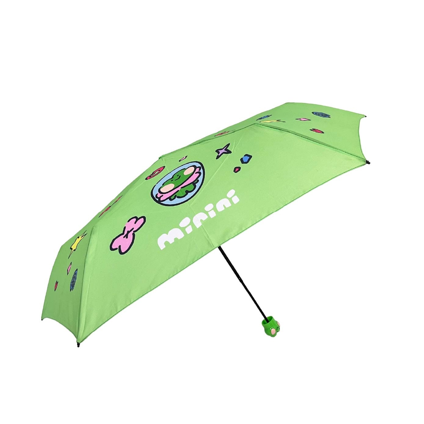 Line Friends Minini Lenini 3 Fold Manual UV Umbrella With 3D Head Handle 1s