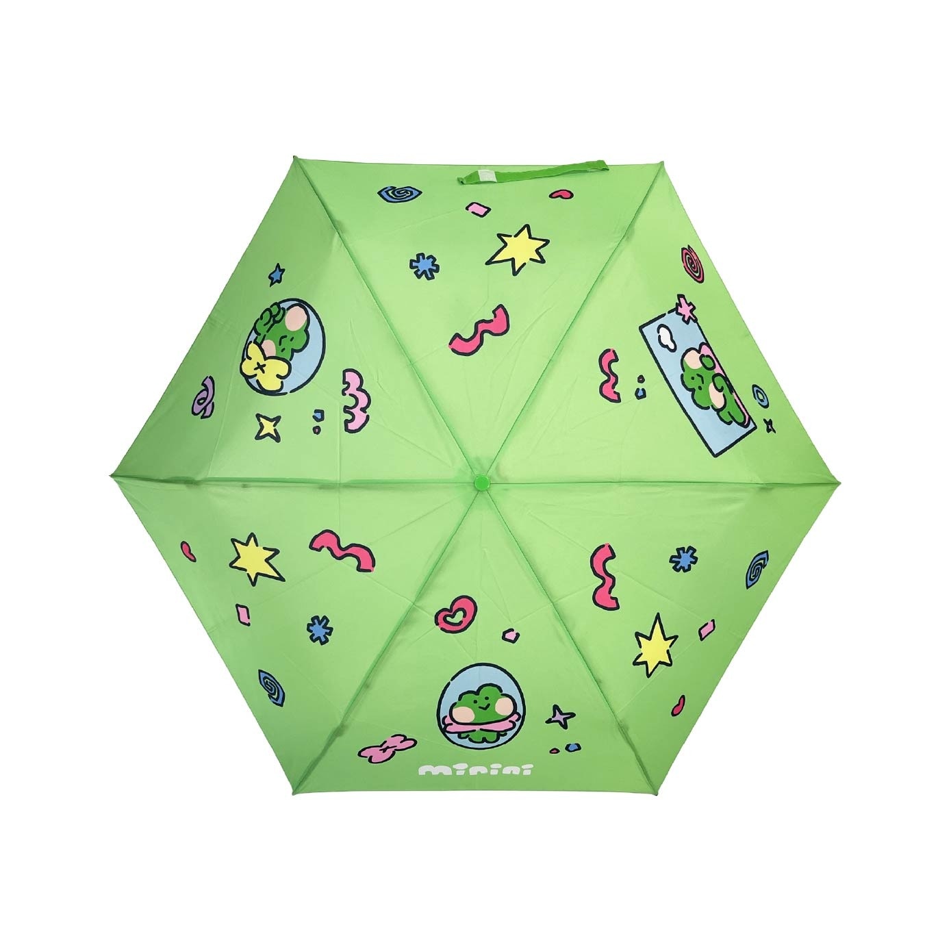 Line Friends Minini Lenini 3 Fold Manual UV Umbrella With 3D Head Handle 1s