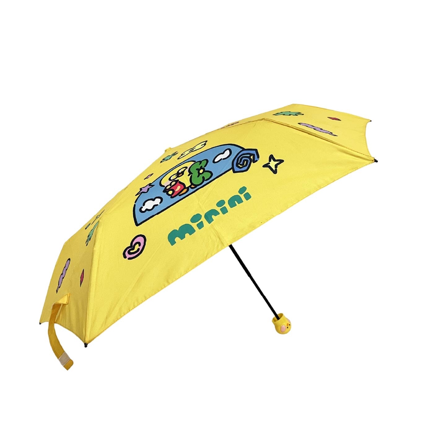 Line Friends Minini Selini 3 Fold Manual UV Umbrella With 3D Head Handle 1s