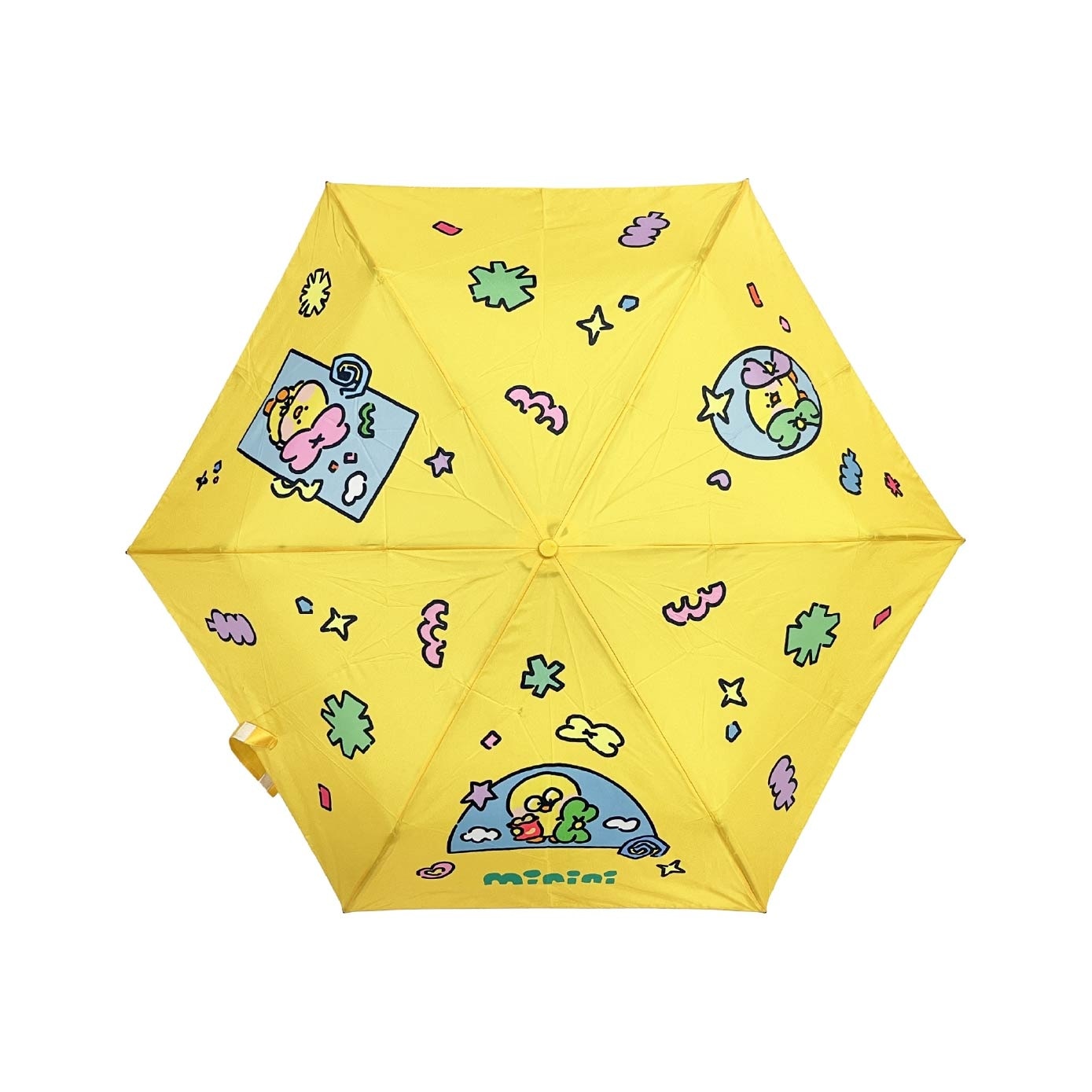 Line Friends Minini Selini 3 Fold Manual UV Umbrella With 3D Head Handle 1s