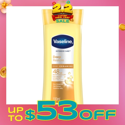 VASELINE Intensive Care Deep Restore Body Lotion (Long Lasting Moisturise and Helps Heal Dry Skin) 100ml