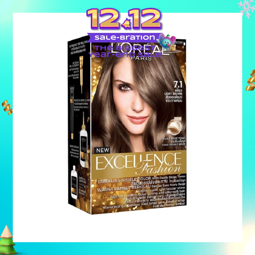 Parisian Fashion #7.1 Beige Light Brown Ash Hair Colour (Formulated for Dark Asian Hair, No Bleaching Required) 75ml