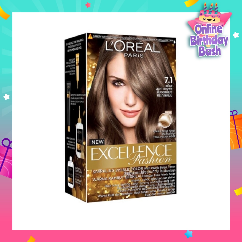 Parisian Fashion #7.1 Beige Light Brown Ash Hair Colour (Formulated for Dark Asian Hair, No Bleaching Required) 75ml