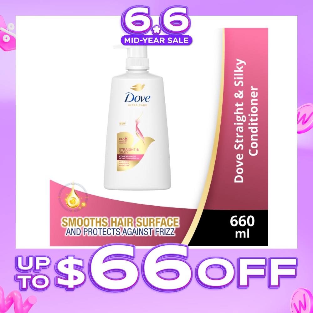 Dove Straight & Silky Conditioner 660ml (For frizzy, unmanageable hair)