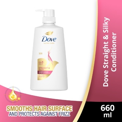 DOVE - Dove Straight & Silky Conditioner 660ml (For frizzy, unmanageable hair)