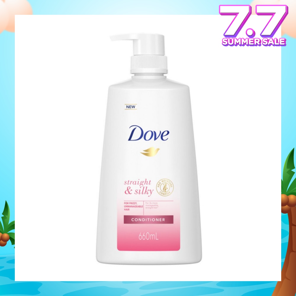 Dove Straight & Silky Conditioner 660ml (For frizzy, unmanageable hair)
