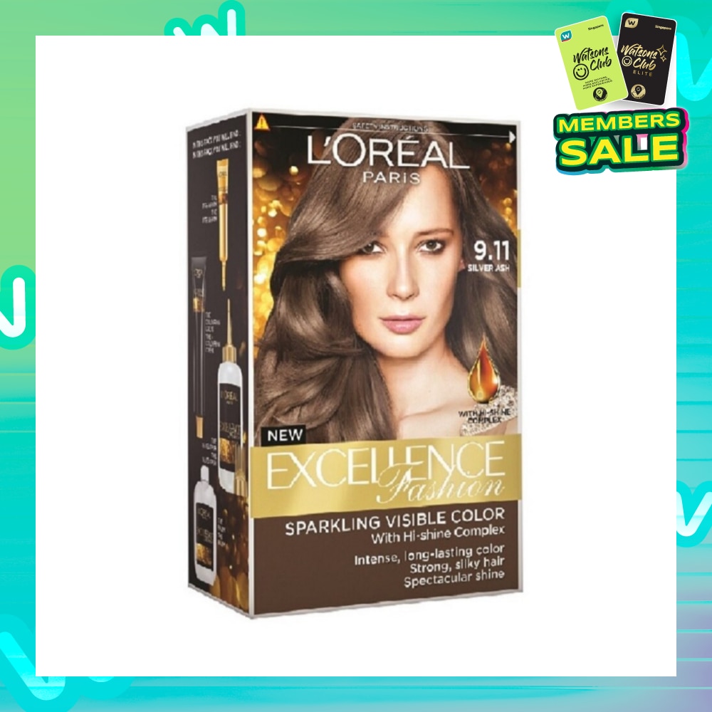 L'OREAL PARIS EXCELLENCE Parisian Fashion #9.11 Silver Ash Hair Colour (Formulated for Dark Asian Hair, No Bleaching Required) 75ml