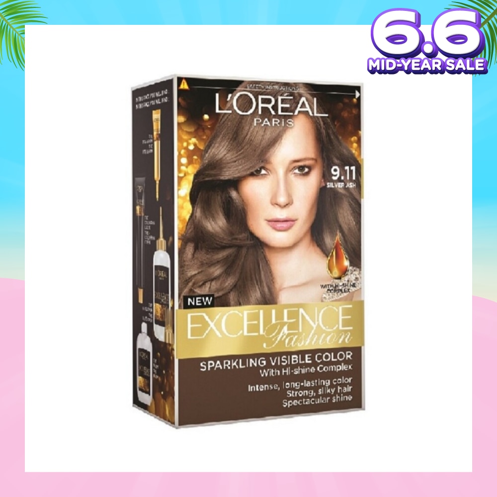 Parisian Fashion #9.11 Silver Ash Hair Colour (Formulated for Dark Asian Hair, No Bleaching Required) 75ml