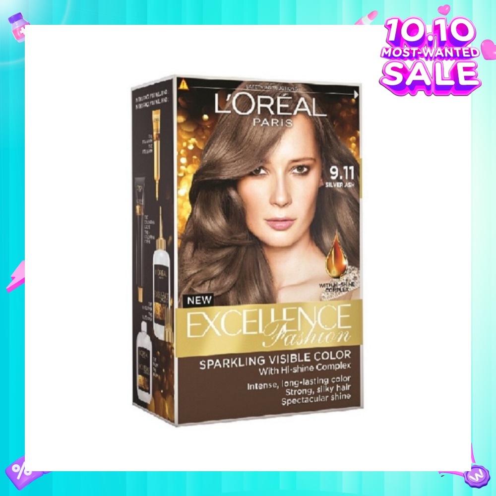 Parisian Fashion #9.11 Silver Ash Hair Colour (Formulated for Dark Asian Hair, No Bleaching Required) 75ml