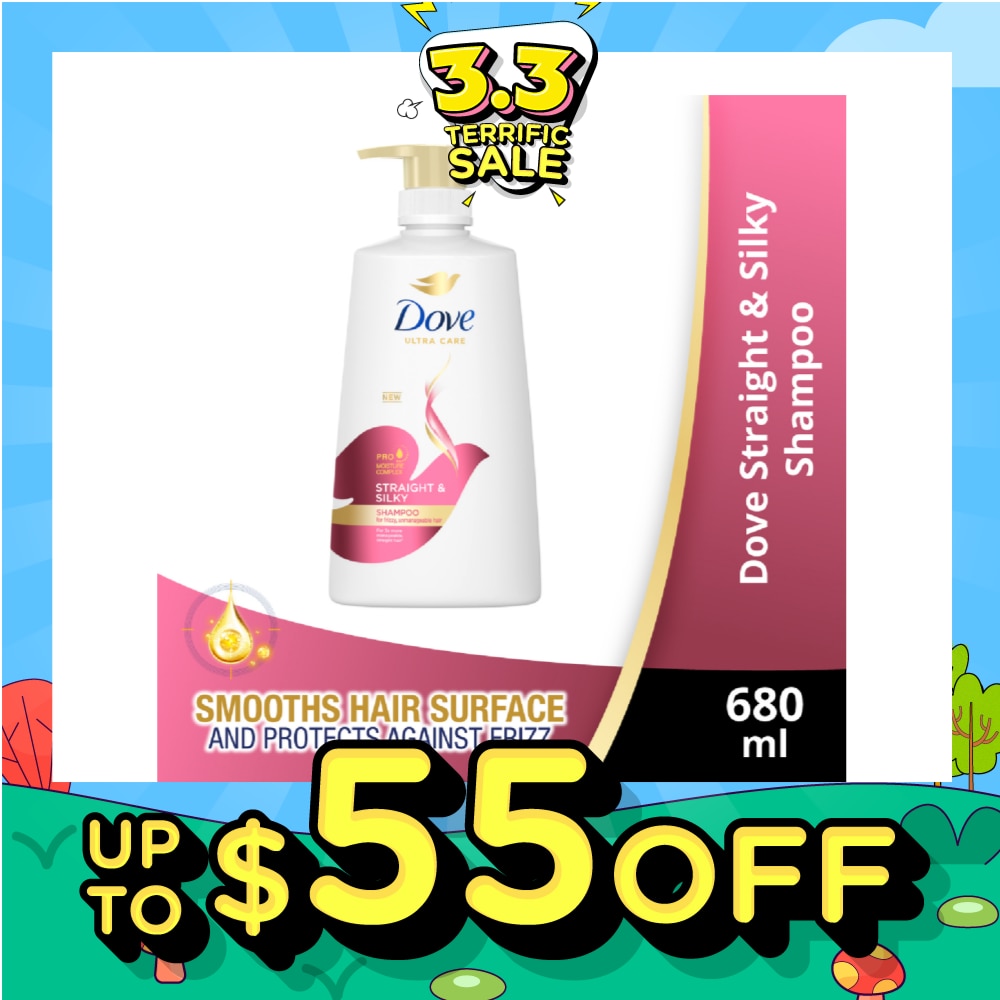Dove Straight & Silky Shampoo 680ml (For frizzy, unmanageable hair)<BR>