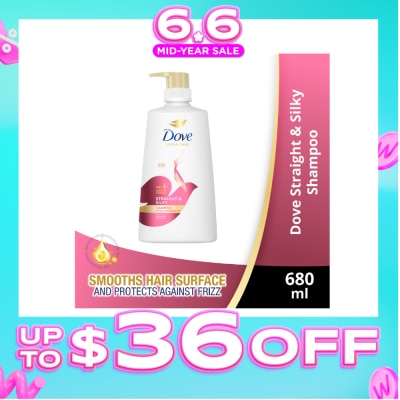 DOVE - Straight & Silky Shampoo 680ml (For frizzy, unmanageable hair)