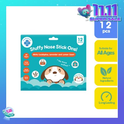 TINYBUDS Stuffy Nose Stick Ons – Natural Gentle Patch 12s