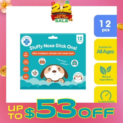 TINYBUDS Stuffy Nose Stick Ons – Natural Gentle Patch 12s
