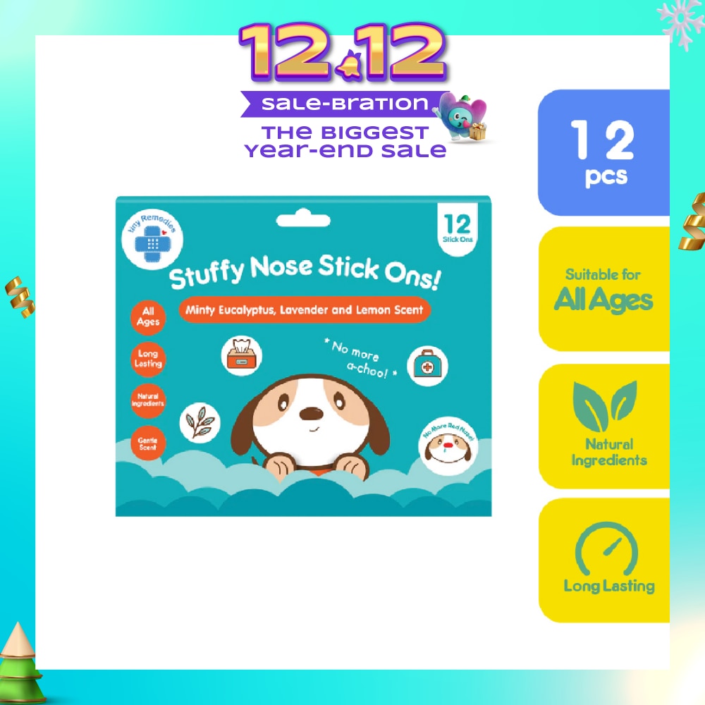 Stuffy Nose Stick Ons – Natural Gentle Patch 12s