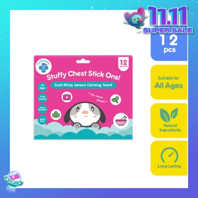 TINYBUDS Stuffy Chest Stick Ons – Natural Vapor Patch 12s