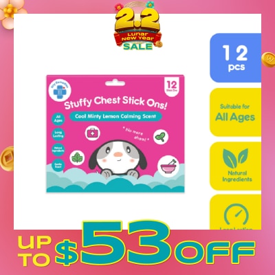 TINYBUDS Stuffy Chest Stick Ons – Natural Vapor Patch 12s