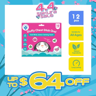 TINYBUDS - Stuffy Chest Stick Ons – Natural Vapor Patch 12s