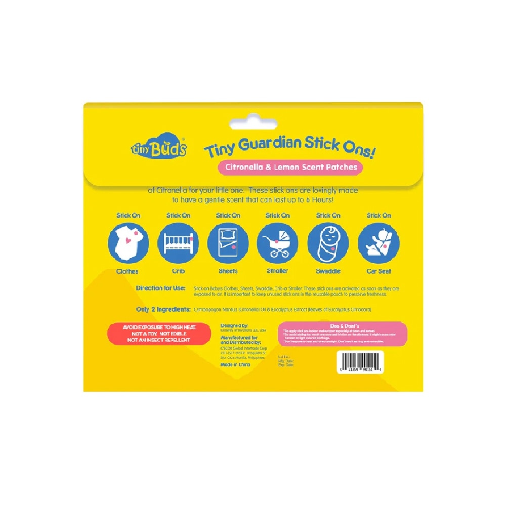 Tiny Guardian Stick Ons – Gentle Citronella & Lemon Scented Patch 24s