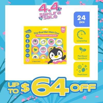 TINYBUDS - Tiny Guardian Stick Ons – Gentle Citronella & Lemon Scented Patch 24s