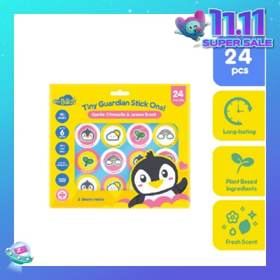 TINYBUDS Tiny Guardian Stick Ons – Gentle Citronella & Lemon Scented Patch 24s