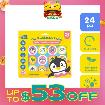 TINYBUDS Tiny Guardian Stick Ons – Gentle Citronella & Lemon Scented Patch 24s
