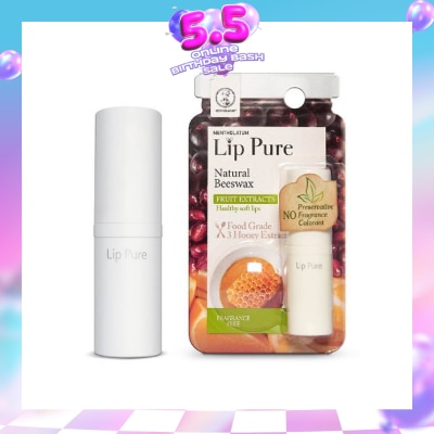 MENTHOLATUM LIP - Lip Pure Fragrance Free (Natural Beewax Formulation + Food Grade Ingredients + Protect & Condition Lips + Fragrance Free) 4g