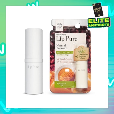 MENTHOLATUM LIP Lip Pure Fragrance Free (Natural Beewax Formulation + Food Grade Ingredients + Protect & Condition Lips + Fragrance Free) 4g