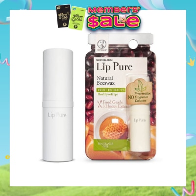 MENTHOLATUM LIP - Lip Pure Fragrance Free (Natural Beewax Formulation + Food Grade Ingredients + Protect & Condition Lips + Fragrance Free) 4g